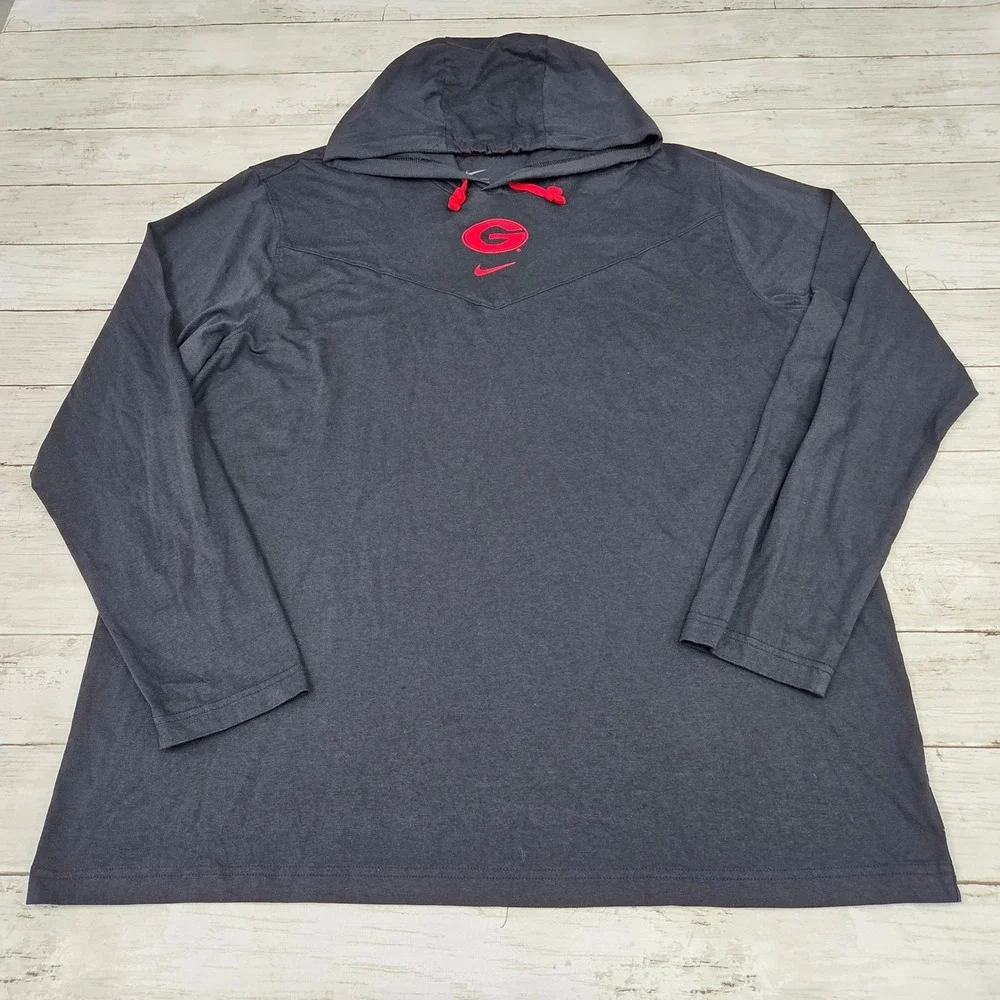Nike Georgia Bulldogs On-Field Hooded Shirt Men XL Charcoal DC5840-010 Hoodie
